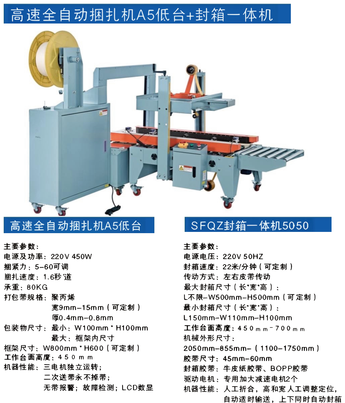 High-Speed Fully Automatic Strapping Machine A5 (Low Platform) - industrial strapping machines for automated packaging operations