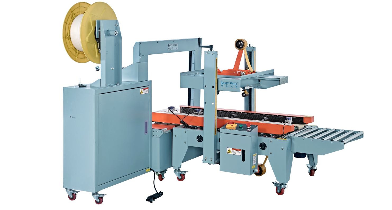 A5 Low-Table Strapping + Integrated Carton Sealer SFQZ5050 - industrial integrated machines for automated packaging operations